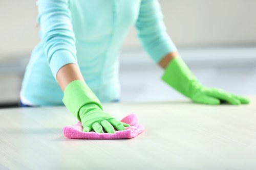 Steam extraction cleaning for carpets in a Bow business space