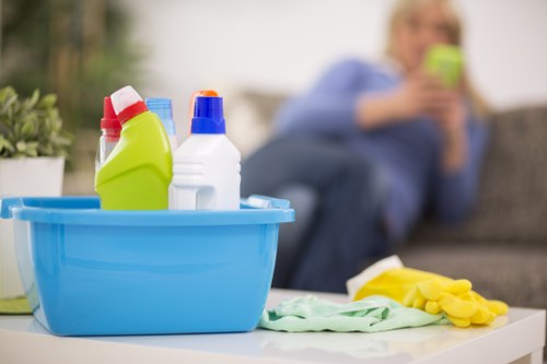 Local cleaner working in a Bow property during a scheduled visit