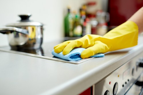 Kitchen end of tenancy cleaning in Bow with detailed appliance cleaning