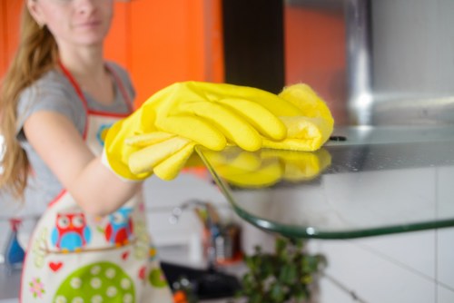 Local cleaning team preparing a Bow apartment for check-in